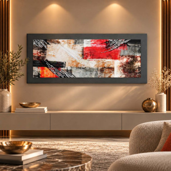 Artitalia Quadro in legno tema astratto moderno in rilievo dettagli in argento 100X50