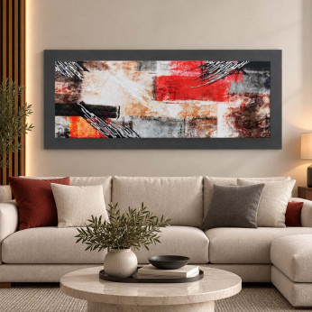Artitalia Quadro in legno tema astratto moderno in rilievo dettagli in argento 155X65 