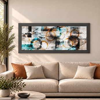 Artitalia Quadro in legno tema moderno astratto in rilievo dettagli in argento 120X60