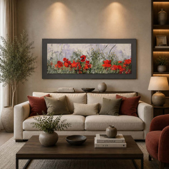 Artitalia Quadro in legno tema paesaggio in rilievo dettagli in argento moderno 120X60