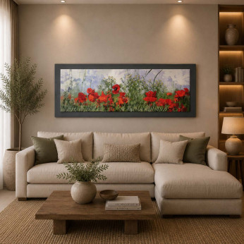 Artitalia Quadro in legno tema paesaggio in rilievo dettagli in argento moderno 155X65