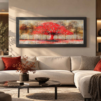 Artitalia Quadro moderno in legno tema paesaggio in rilievo dettagli in argento 120X60