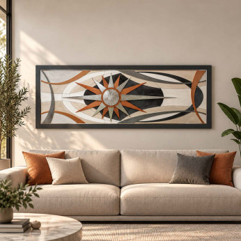Artitalia Quadro pannello in legno in stile astratto contemporaneo 155x65