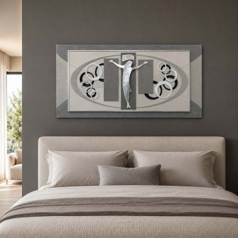 Artitalia Quadro per camera da letto con crocifisso in stile moderno 120x60 