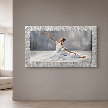 Artitalia Stampa con cornice argentata a tema figurativo dettagli glitterati 116x66 