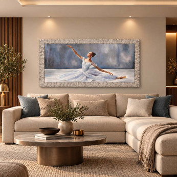 Artitalia Stampa con cornice argentata a tema figurativo dettagli glitterati 156x86