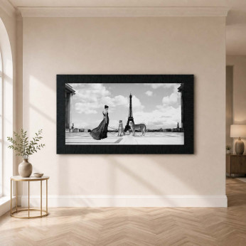 Artitalia Stampa con cornice in legno dettagli materici glitterati e strass 156x86