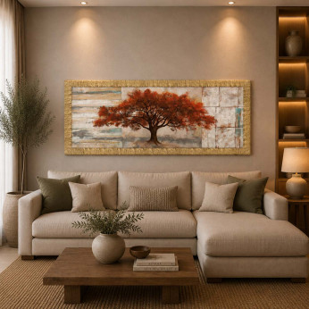 Artitalia Stampa moderna a tema paesaggistico con dettagli materici e glitter 153x63