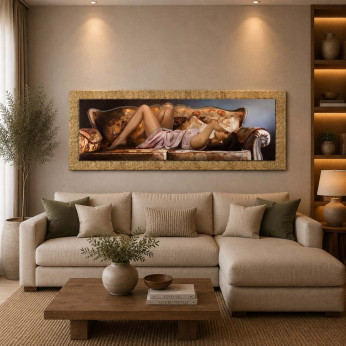 Artitalia Stampa moderna figurativa cornice dorata decori con glitter e brillanti 153x63