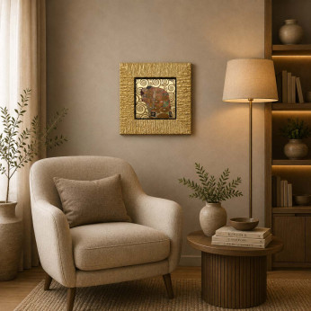 Artitalia Stampa piccola con cornice in legno dorato "Fulfilment I" 26x26 Klimt