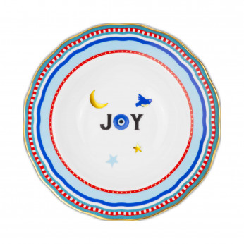Baci Milano Piatto fondo in porcellana dal design moderno ed elegante "Joy" Mamma Mia