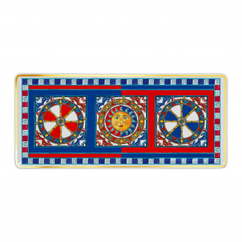 Baci Milano Vassoio rettangolare piccolo in porcellana dal design moderno ed elegante Sole Mio