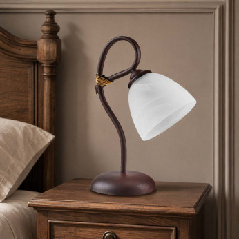 Be Light Abat-jour classica in metallo con paralume in vetro per camera da letto Dallas