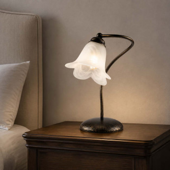 Be Light Abat-jour dalle linee classiche con diffusore in vetro Alice