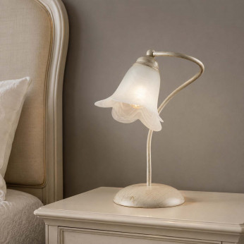 Be Light Abat-jour dalle linee classiche con diffusore in vetro per comodino Alice