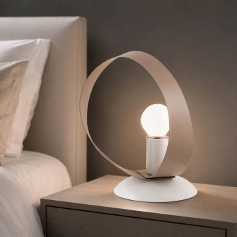 Be Light Abat jour moderna ad arco in metallo con lampadina a vista Primula