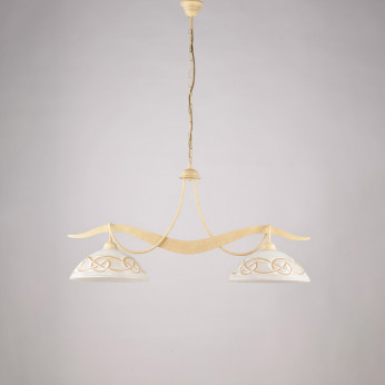 Be Light Lampadario classico in metallo e doppio diffusore lineare in vetro Bilbao