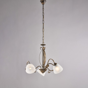 Be Light Lampadario classico in metallo laccato con 3 diffusori in vetro Forgiato