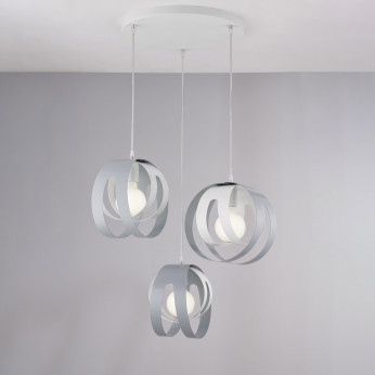 Be Light Lampada a sospensione rotonda con tre diffusori in metallo dal design moderno Tobias