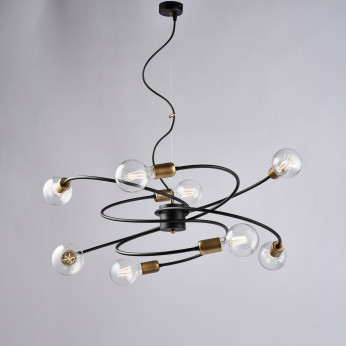 Be Light Lampadario con struttura grande in metallo dalle linee moderne con 8 lampadine Vortex