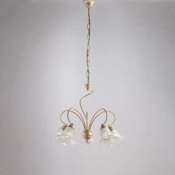Be Light Lampadario grande dalle linee classiche diffusori in vetro Alice
