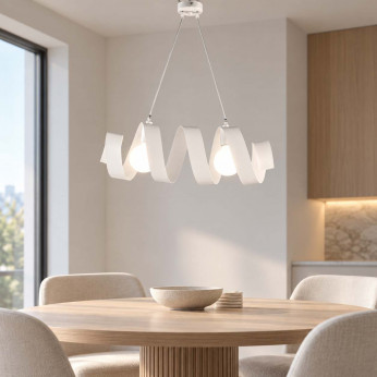 Be Light Lampadario moderno con diffusore in metallo con 2 lampadine Helix