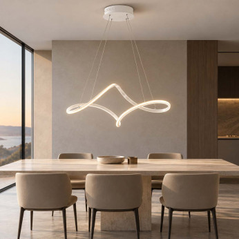 Be Light Lampadario moderno in alluminio con diffusore a LED Dana