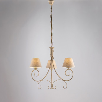 Be Light Lampadario piccolo dalle linee classiche con paralumi in tessuto Vienna