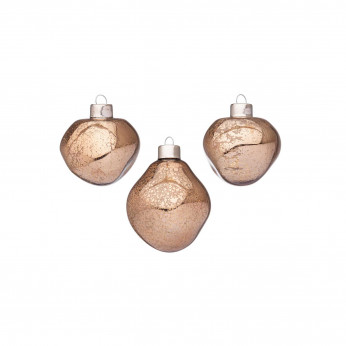 Bizzotto Set 3 pezzi palline per albero di natale organic d.6 Organic