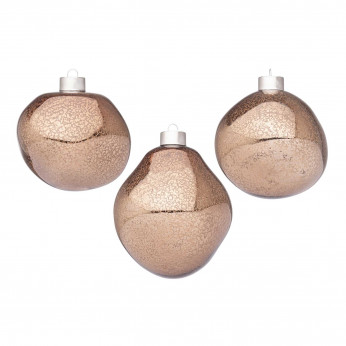 Bizzotto Set 3 pezzi palline per albero di natale organic d.10 Organic