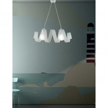 Be Light Sospensione grande struttura in metallo dalle linee moderne doppio diffusore Helix