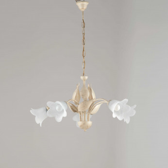 Be Light Lampadario grande classica struttura in metallo e diffusori in vetro Olga