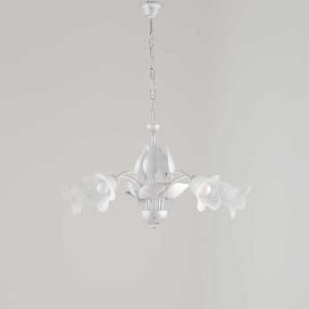 Be Light Lampadario grande classica struttura in metallo e diffusori in vetro Olga