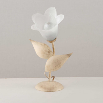 Be Light Lampada da tavolo con struttura linee classiche in metallo e diffusore in vetro Olga