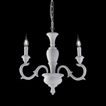 Bonetti Illumina Lampadario in stile classico in legno a 3 luci Fiorenza