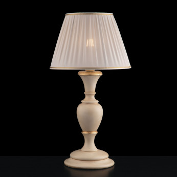 Bonetti Illumina Lampada da tavolo in legno con paralume in plisse bianco Fiorenza