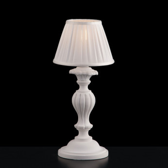 Bonetti Illumina Abatjour in legno e pasta di legno 1 luce e paralume in plisse bianco Leonardo
