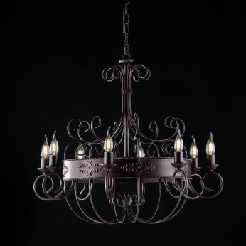 Bonetti Illumina Lampadario classico in metallo 8 luci con fregi e particolari lavorati a mano Baltimora