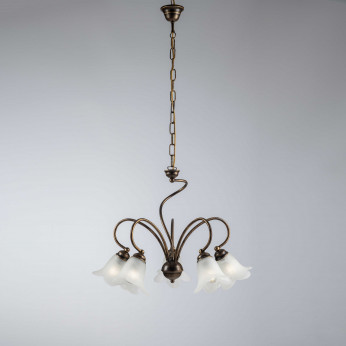 Be Light Lampadario grande dalle linee classiche diffusori in vetro Alice