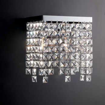 Bonetti Illumina Appliques da parete in metallo cromato 2 luci con strass in cristallo Penelope
