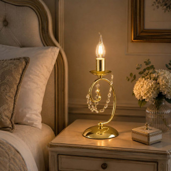 Bonetti Illumina Abat Jour classica in metallo con strass in cristallo Magda