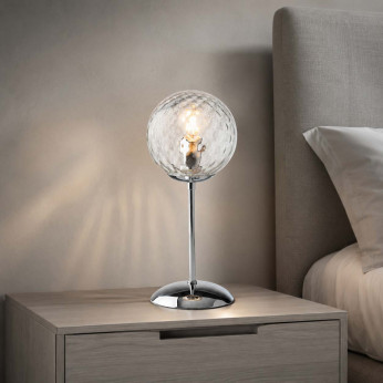 Bonetti Illumina Abat-jour moderna in metallo con diffusore in vetro Demetra