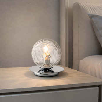 Bonetti Illumina Abatjour moderna in metallo con diffusore in vetro Armonia