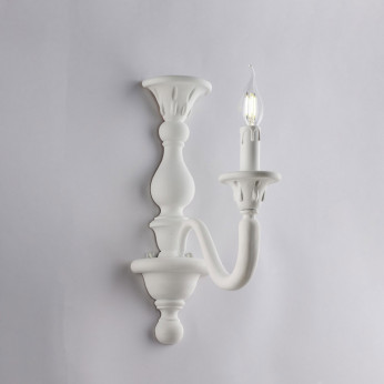 Bonetti Illumina Applique da parete classica con struttura in legno con braccio singolo Lucca