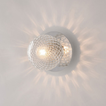 Bonetti Illumina Applique da parete in metallo con diffusore in vetro dal design moderno Armonia