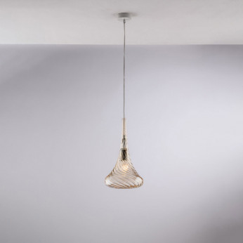 Bonetti Illumina Lampada a sospensione con singolo diffusore in vetro dal design moderno Nemesi