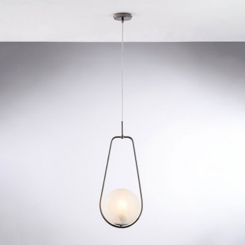 Bonetti Illumina Lampada a sospensione moderna con struttura in metallo e diffusore in vetro Afrodite