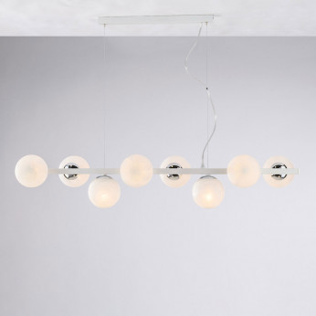 Bonetti Illumina Lampada a sospensione moderna grande struttura in metallo e diffusori in vetro Adrian