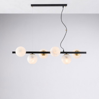 Bonetti Illumina Lampada a sospensione moderna media struttura in metallo e diffusori in vetro Adrian