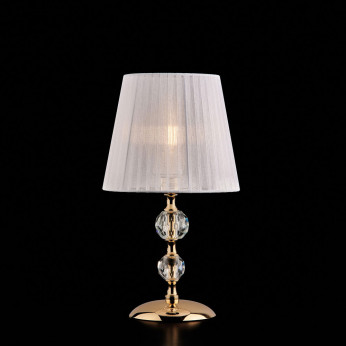 Bonetti Illumina Lampada da comodino classica con struttura in metallo e dettagli in vetro Ruben